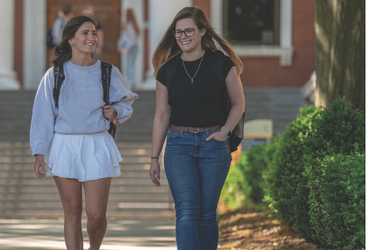 Students walking on campus.